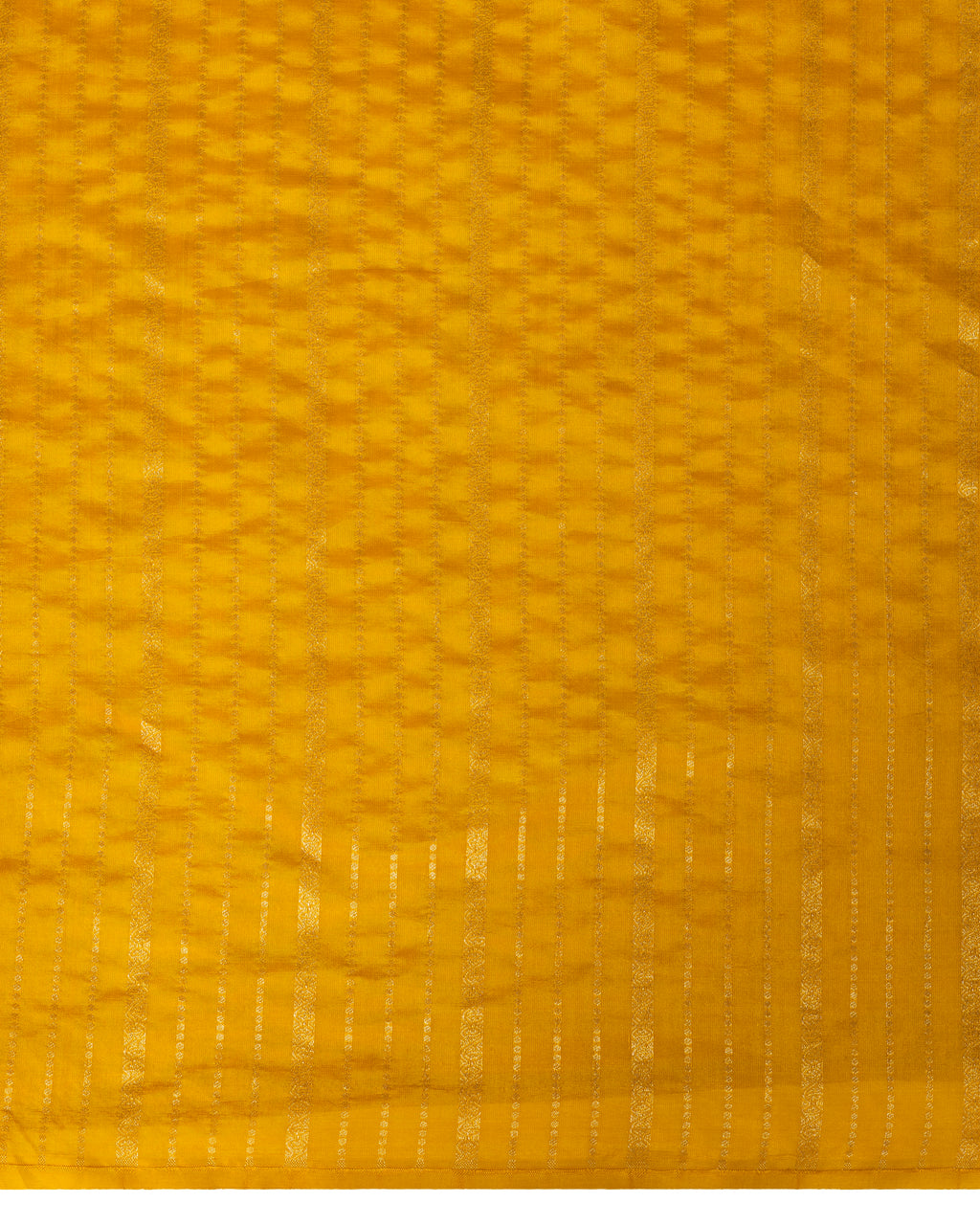 Banarasi Georgette Saree Sona-Rupa Stripe Weave  In Ochre