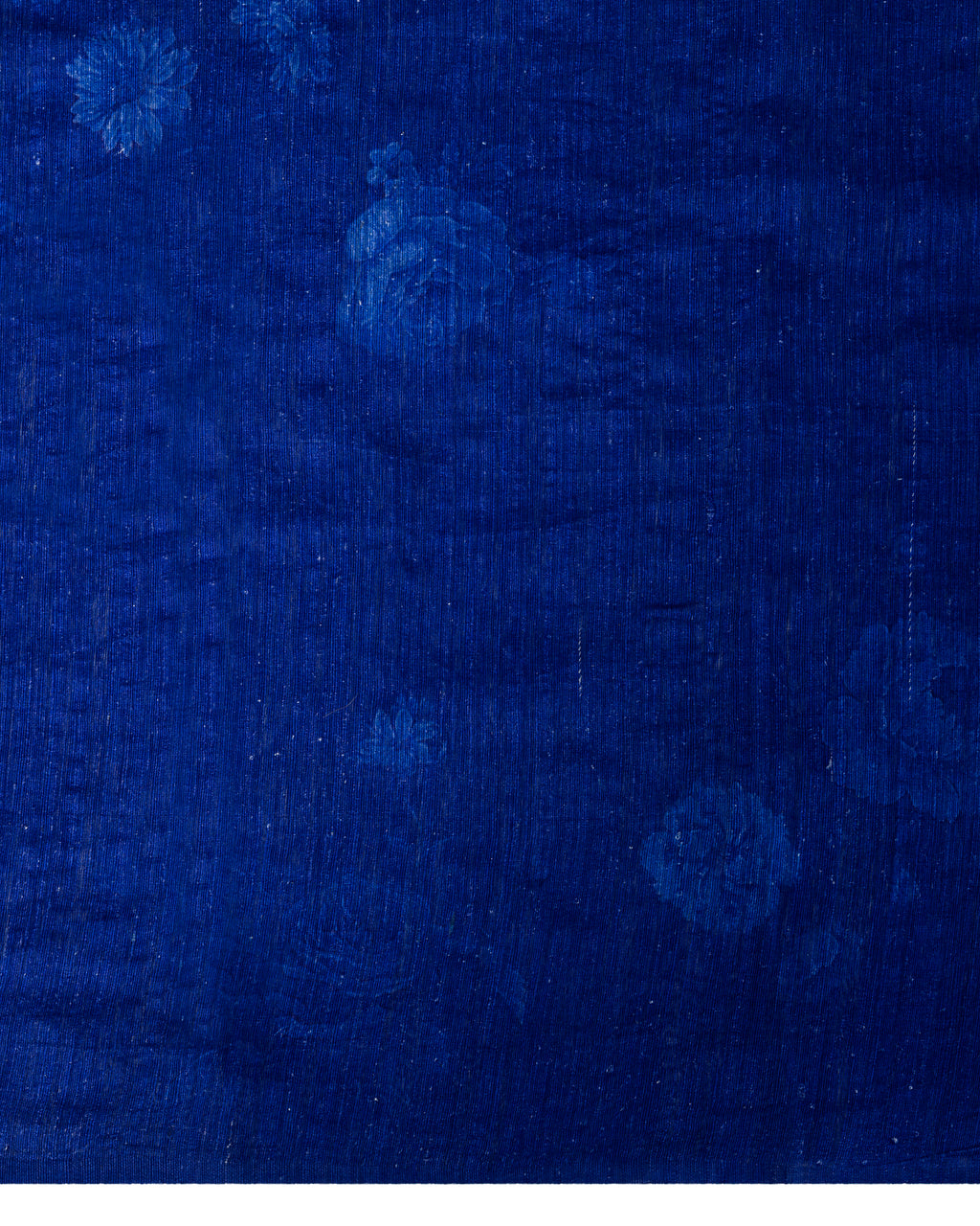 Banarasi Kora Saree With Floral Prints In Cobalt Blue