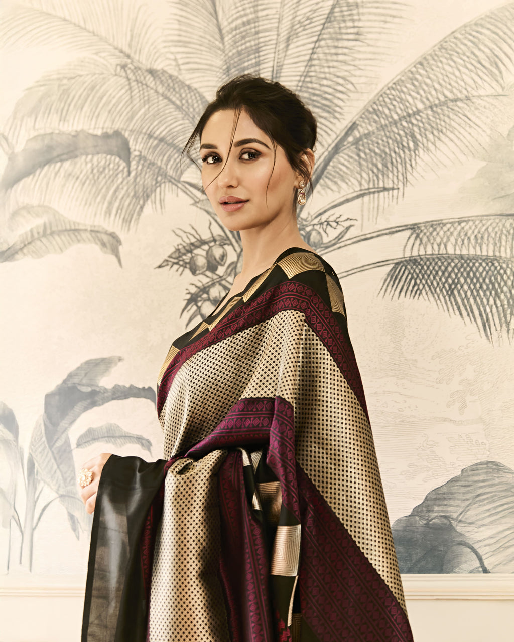 Woven Geometrical Silk Saree 'The Line'
