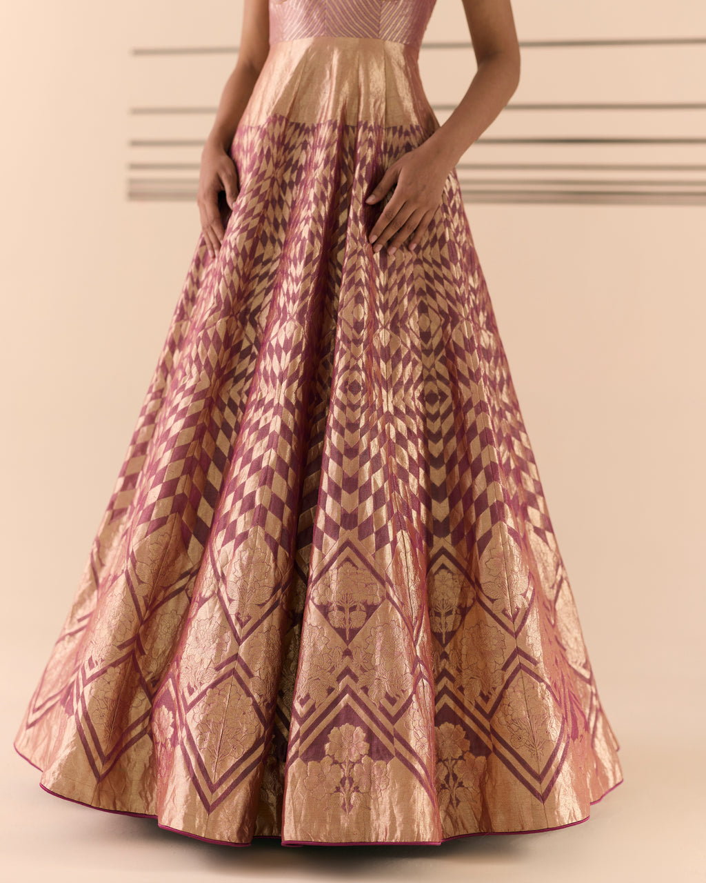 Roseate Romance Woven Cocktail Dress 'The Line'