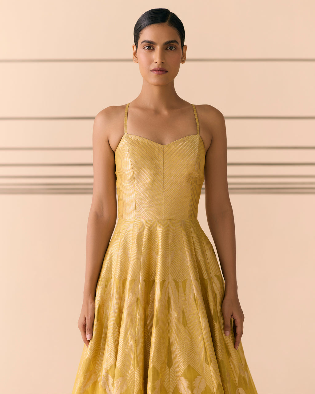 Sensational Marigold Woven Cocktail Dress 'The Line'