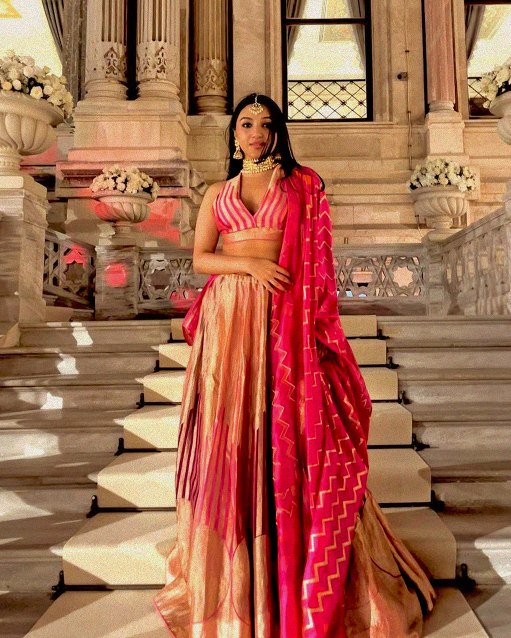 Allure Pink Kora Lehenga