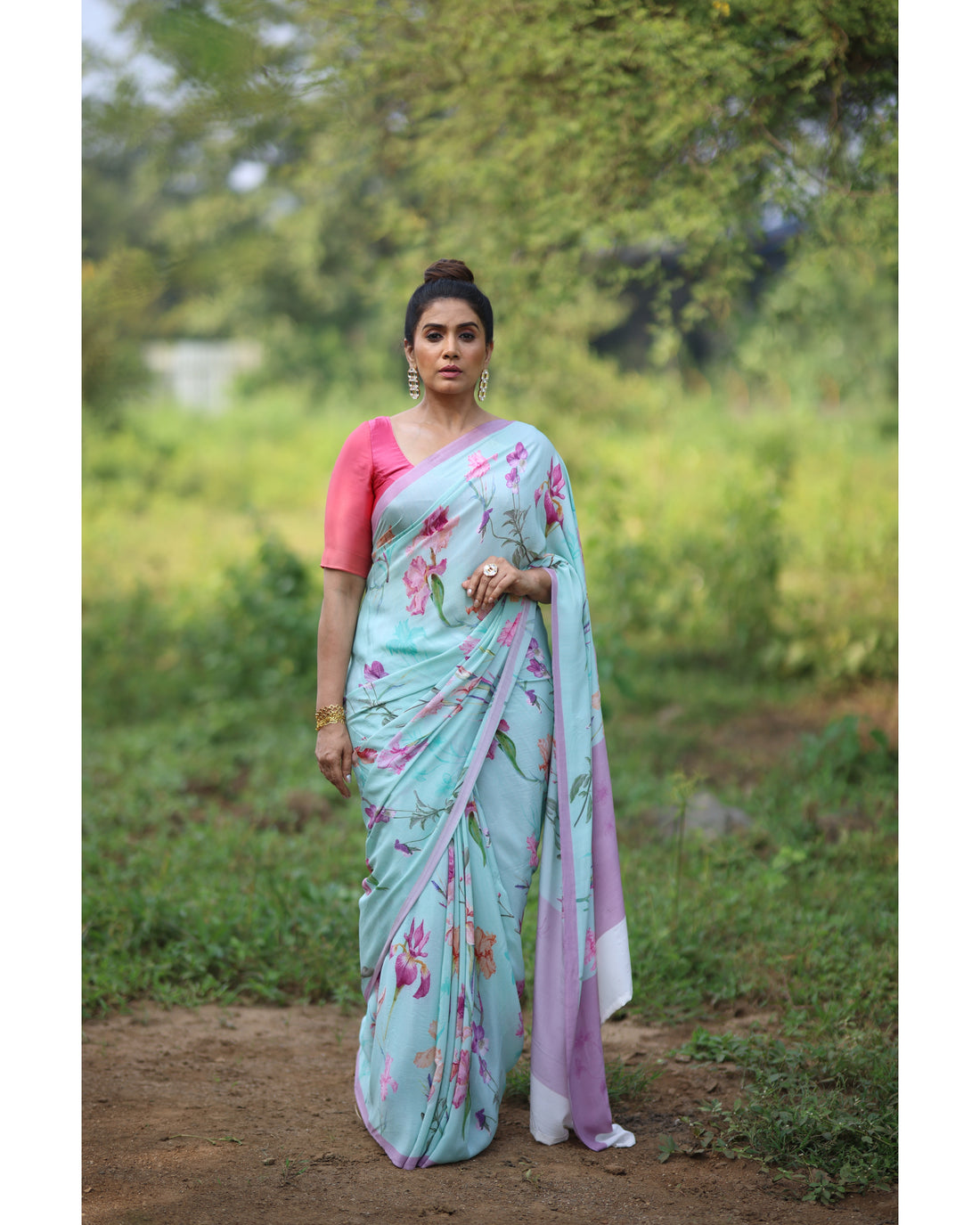 Digital Printed Crape Saree