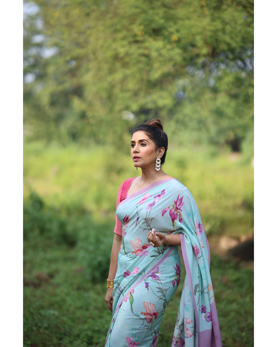 Digital Printed Crape Saree