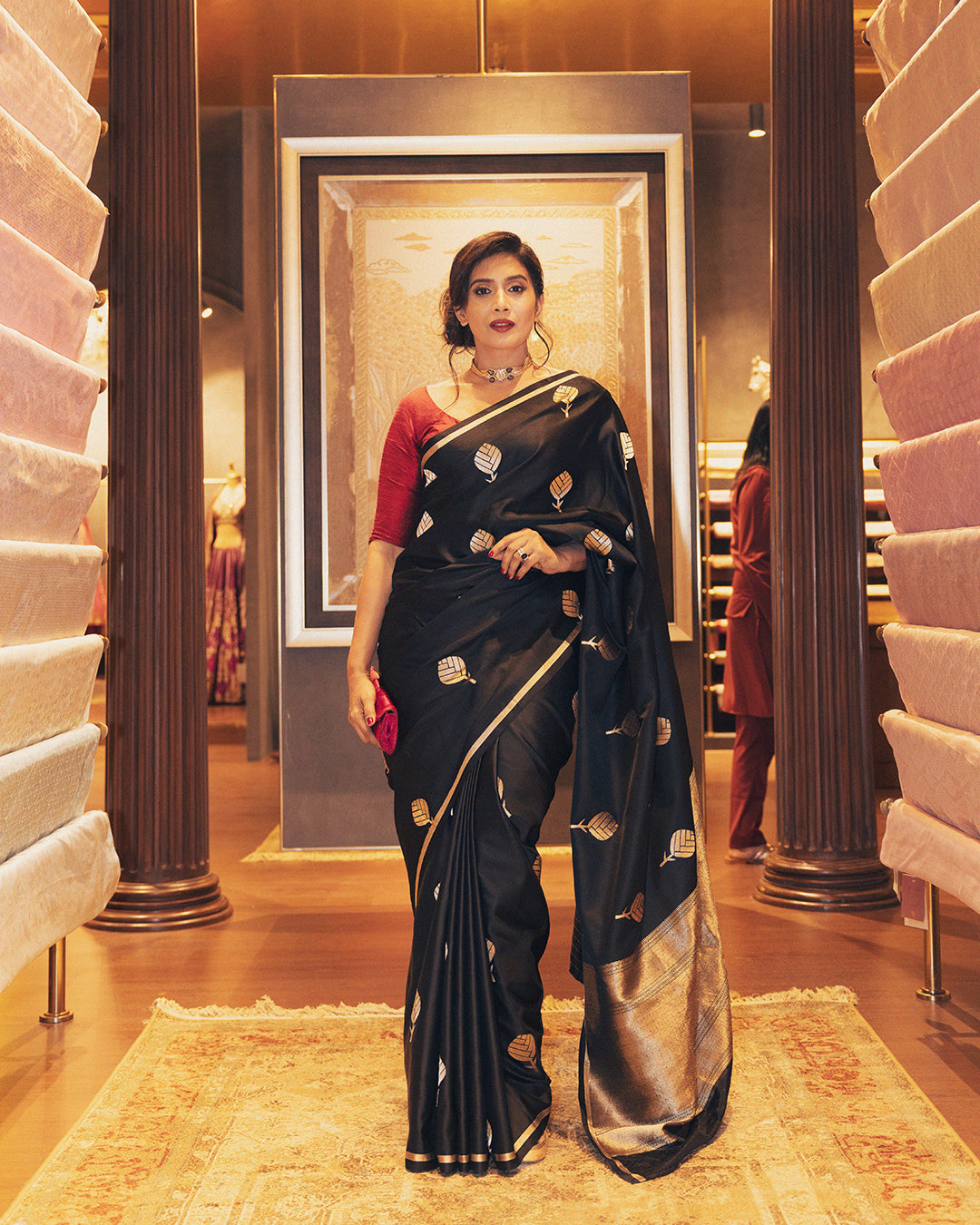 Lavani Fancy Buti Saree Satin