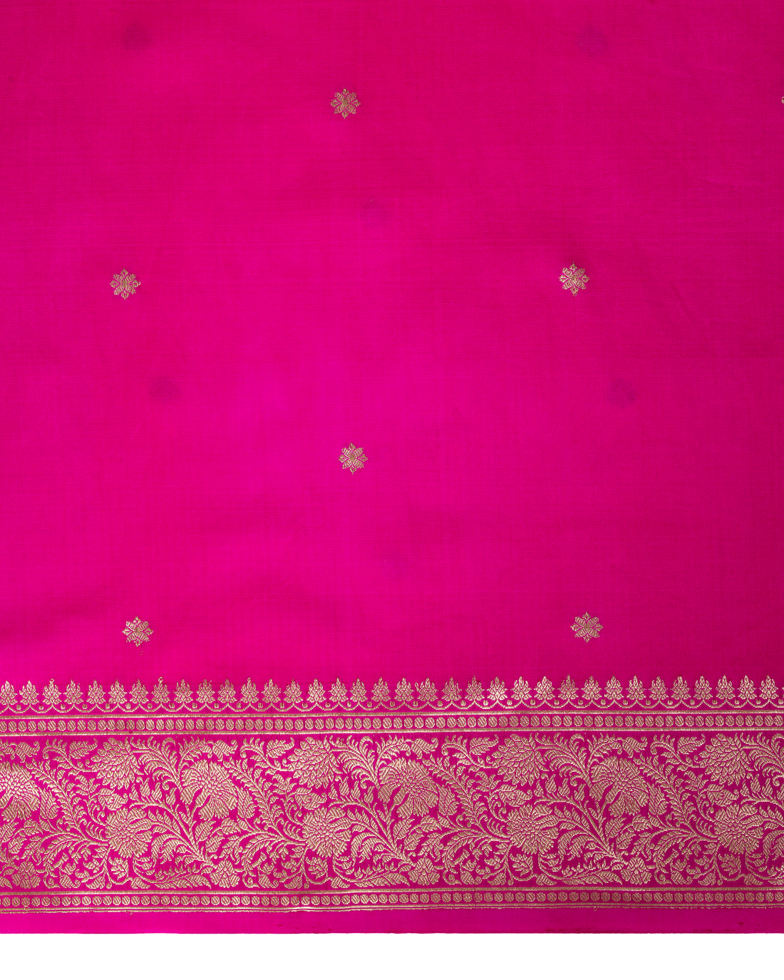 Banarasi Katan Silk Saree In Fuchsia Pink