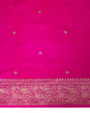 Fuchsia Silk Saree With Floral Zari Butti
