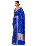 Cobalt Blue Geometrical Weave Saree