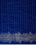 Cobalt Blue Silk Saree With Floral Zari Butti