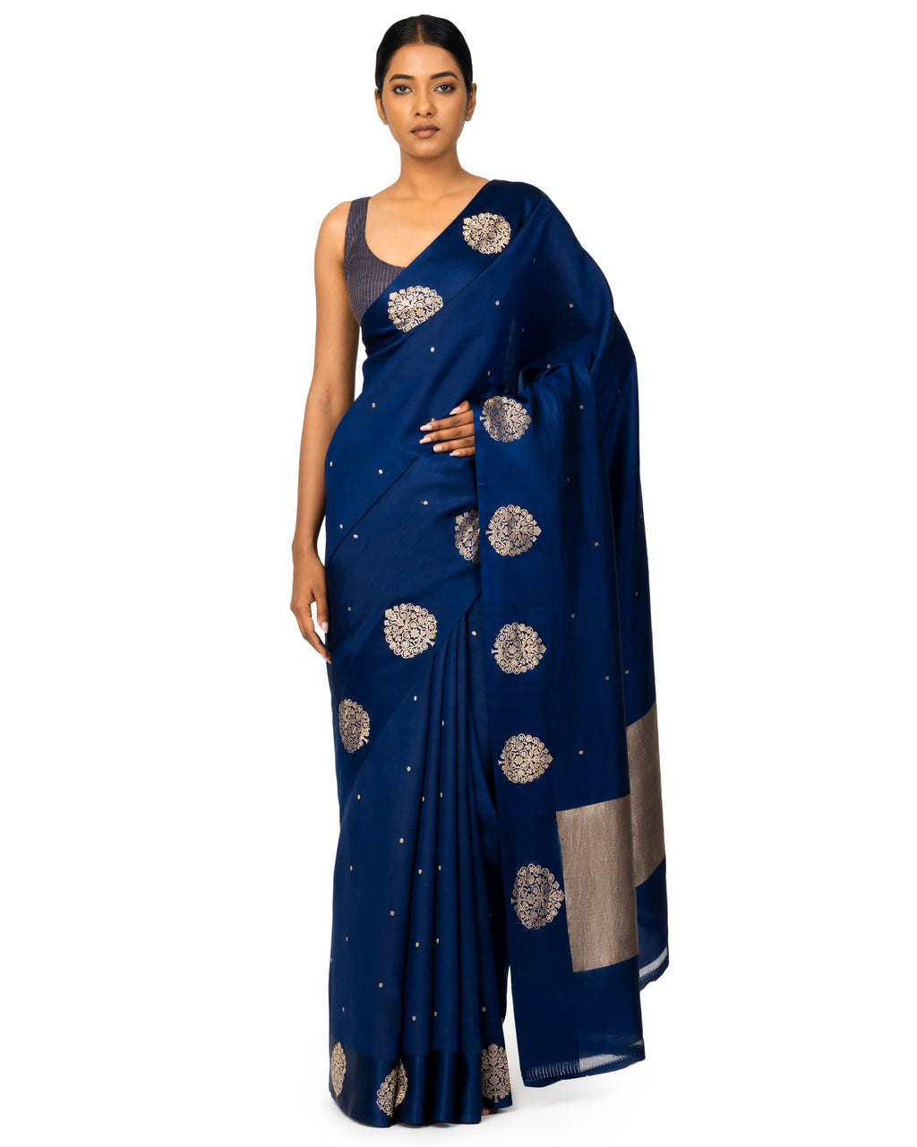 Banarasi Katan Silk Saree In Moonlight Blue