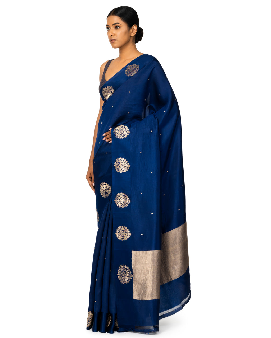 Banarasi Katan Silk Saree In Moonlight Blue