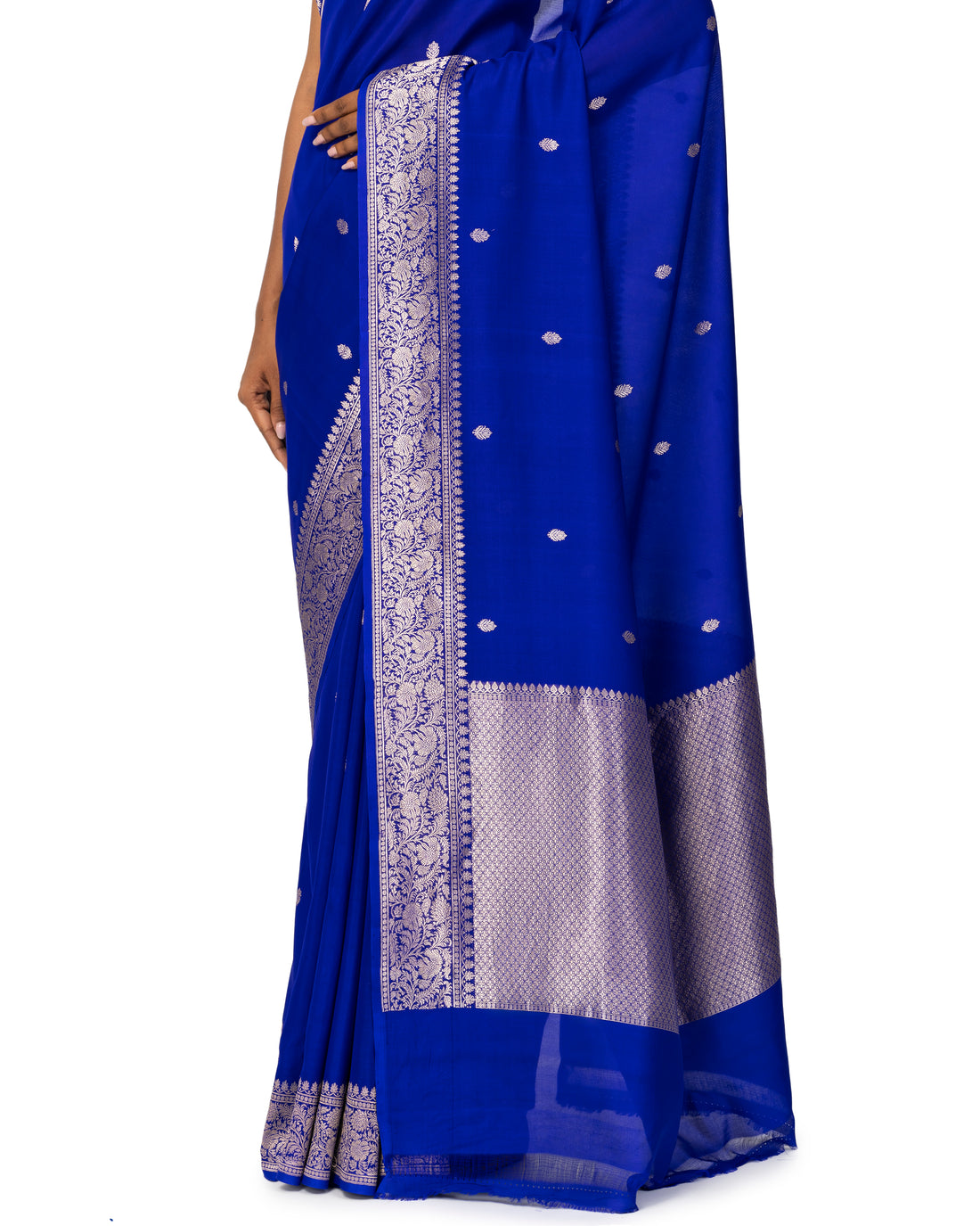 Banarasi Georgette Saree In Cobalt Blue
