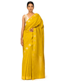 Neon Silk Saree With Satin Border