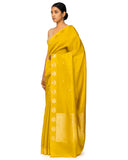 Neon Silk Saree With Satin Border