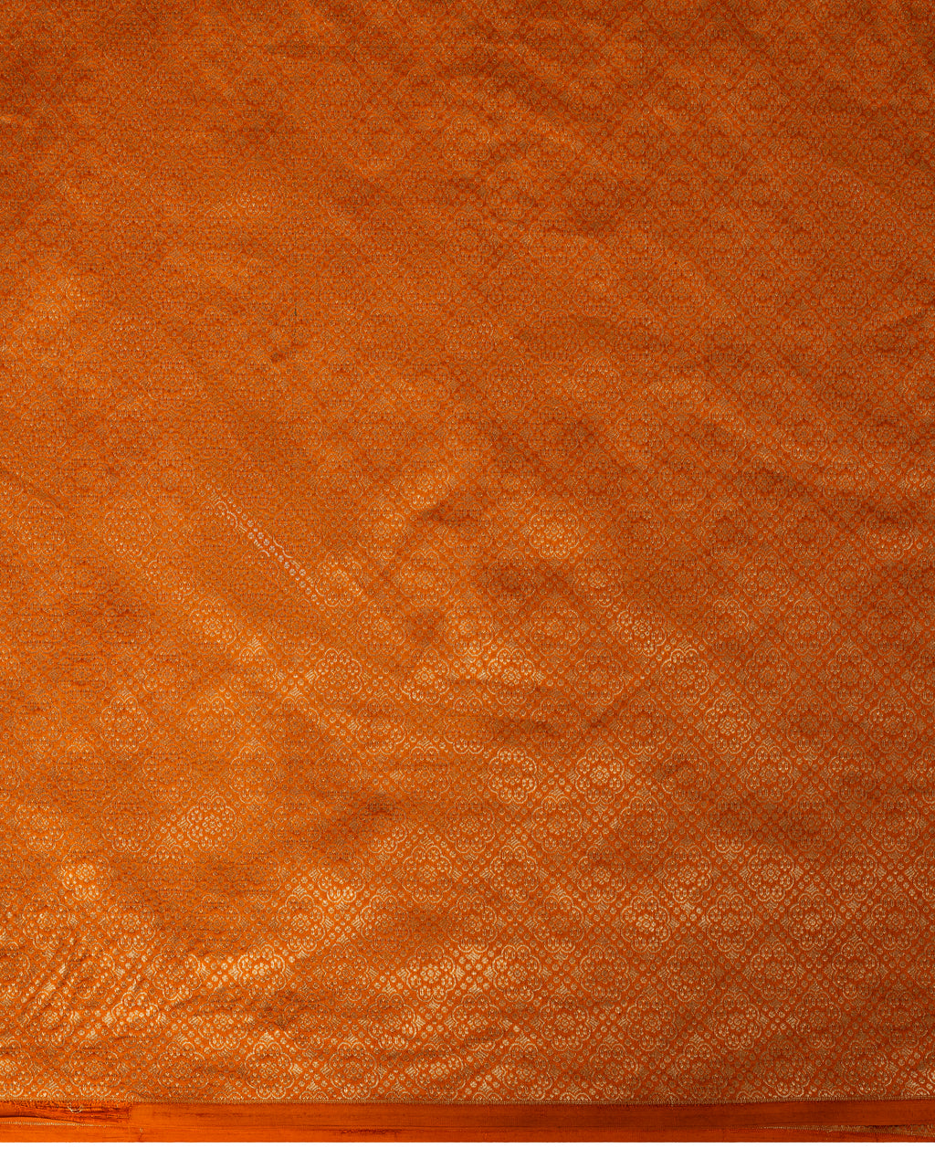Banarasi Katan Silk Saree In Tangerine