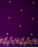 Plum  Silk Saree With Satin Border