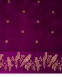 Plum Silk Saree With Satin Border