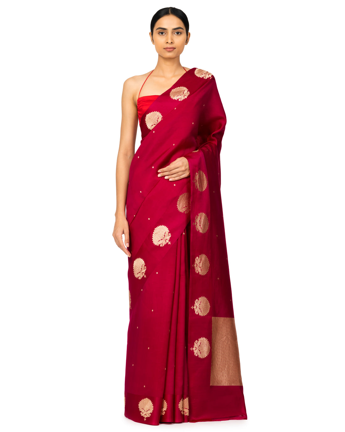 Banarasi Katan Silk Saree In Fuchsia Pink