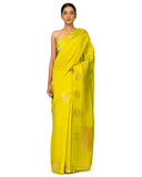 Neon  Silk Saree With Satin Border