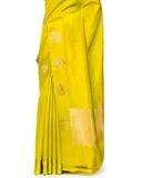 Neon  Silk Saree With Satin Border