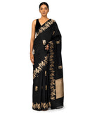 Oynx Silk Saree With Satin Border