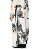 White Floral Printed Crepe Georgette Saree