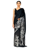 Oynx Floral Printed Satin Silk Saree