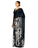 Oynx Floral Printed Satin Silk Saree