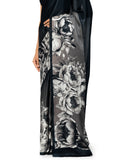 Oynx Floral Printed Satin Silk Saree