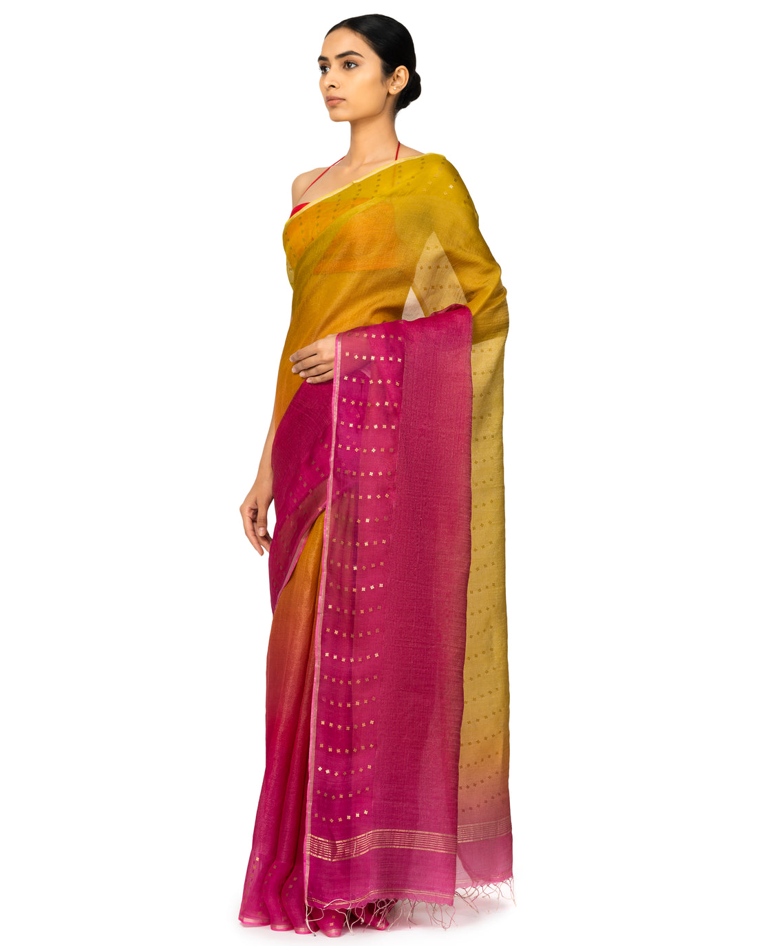 Banarasi Kora Saree In Multi-Ombre