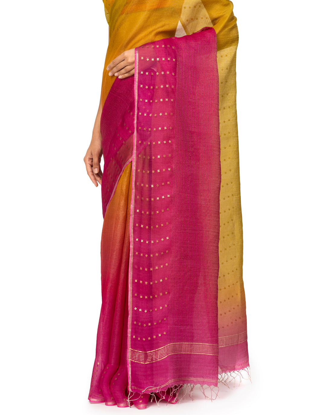 Banarasi Kora Saree In Multi-Ombre