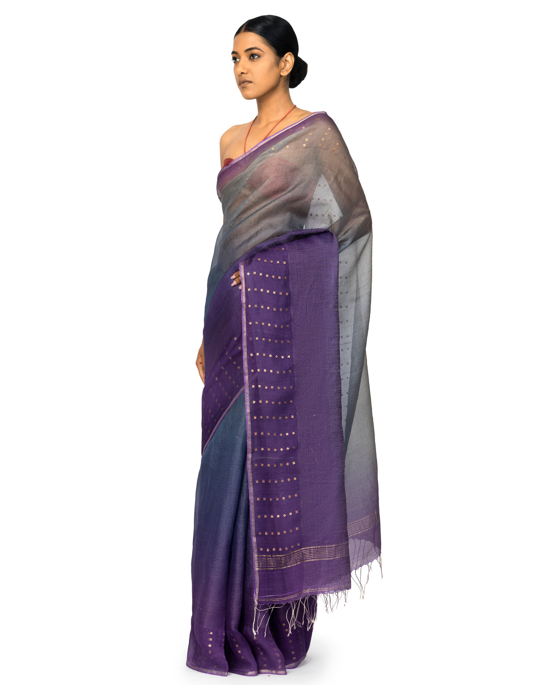 Banarasi Organza Saree In Multi-Ombre
