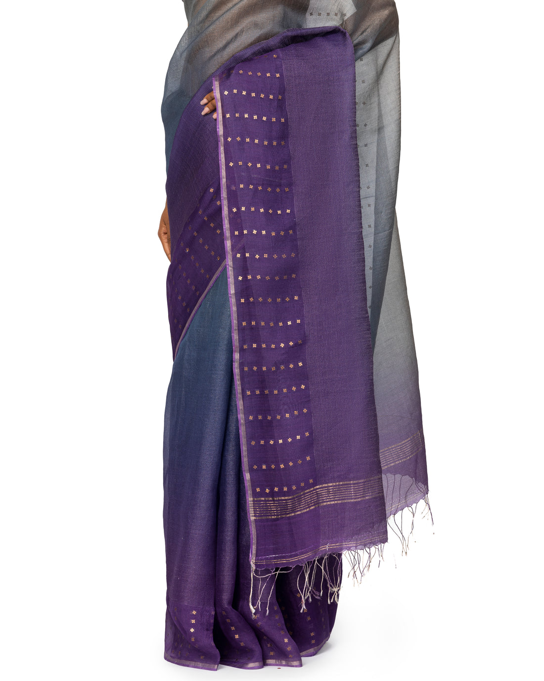 Banarasi Organza Saree In Multi-Ombre