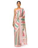 Blush Pink Striped Saree