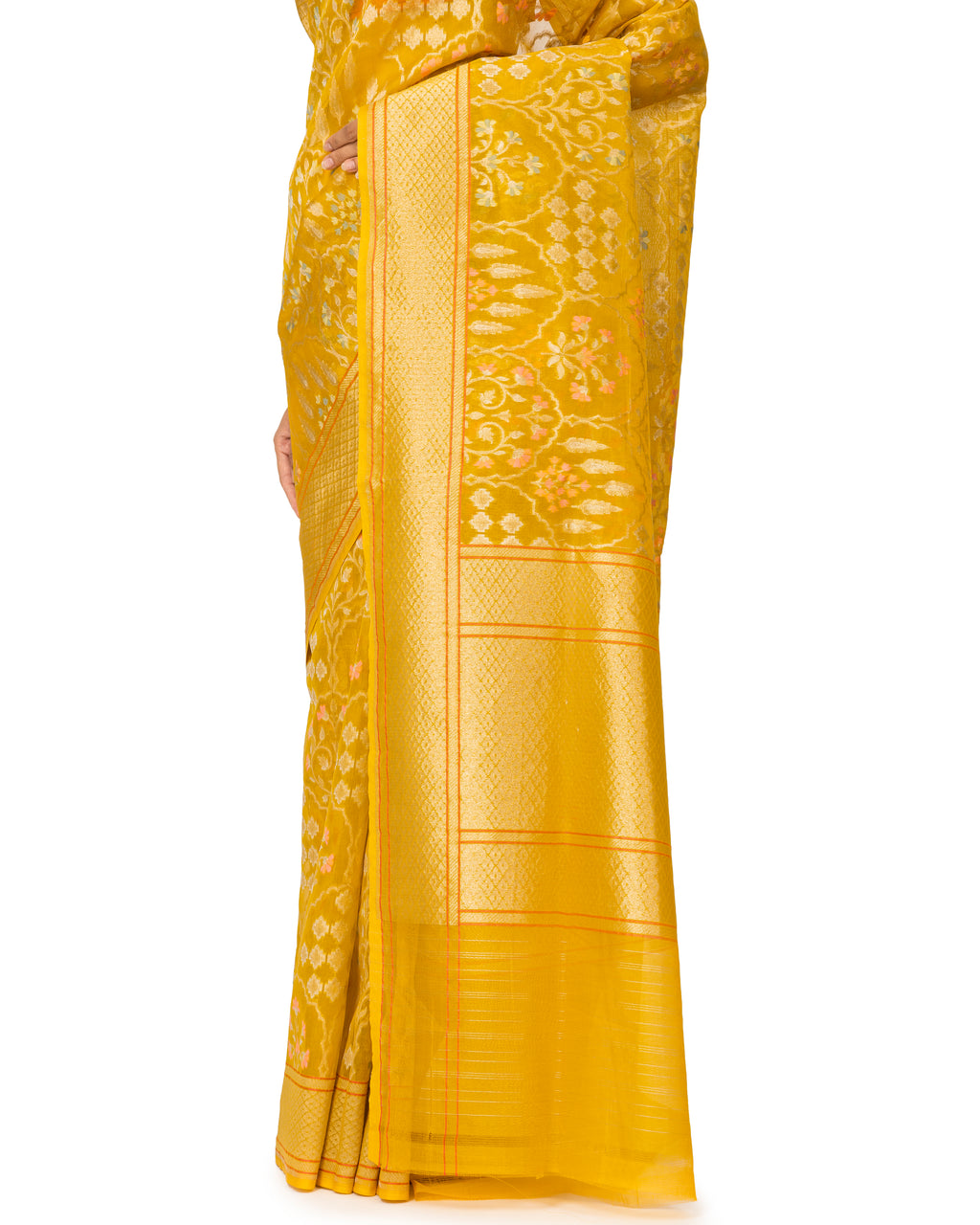 Banarasi Kora Saree In Neon