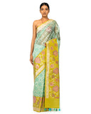 Sea-Green Jamdani Kora Saree