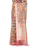 Banarasi Kora Saree With Striped Weave