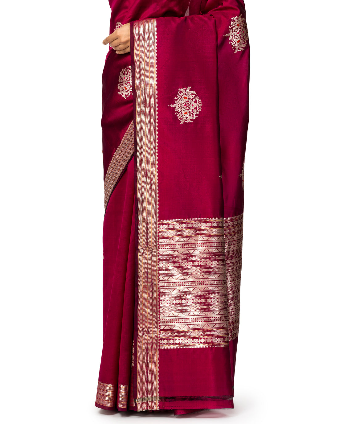 Banarasi Katan Silk Saree In Magenta