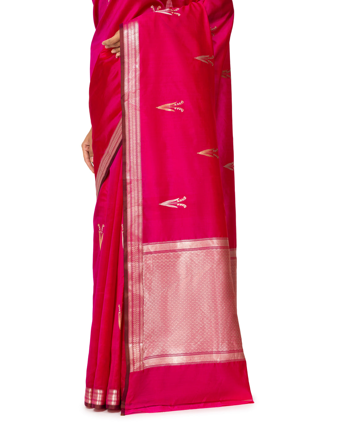 Banarasi Katan Silk Saree In Fuchsia Pink