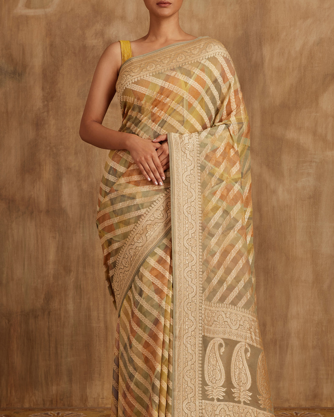 Nitya Stripe Weave Saree Georgette