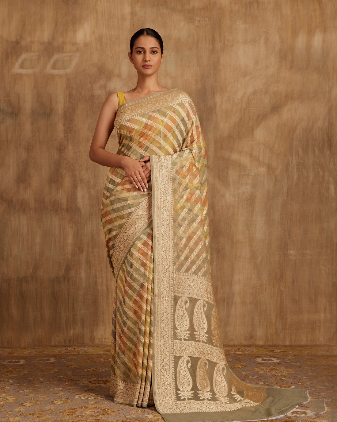Nitya Stripe Weave Saree Georgette