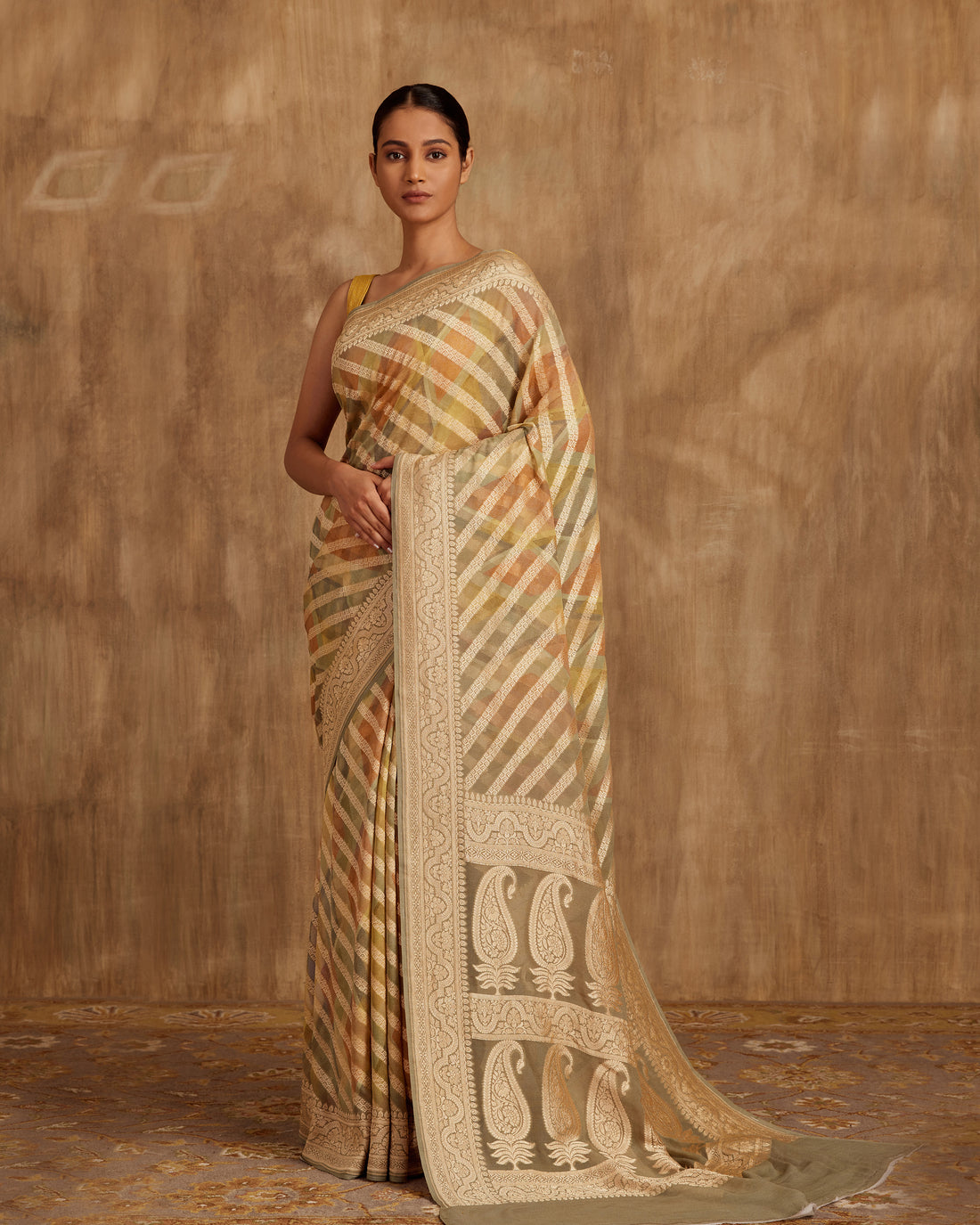 Nitya Stripe Weave Saree Georgette