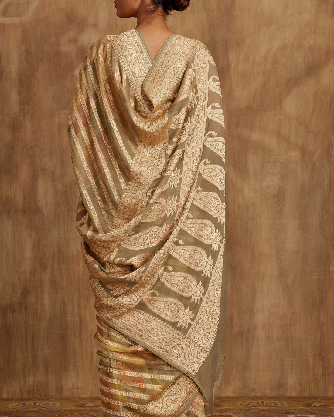 Nitya Stripe Weave Saree Georgette