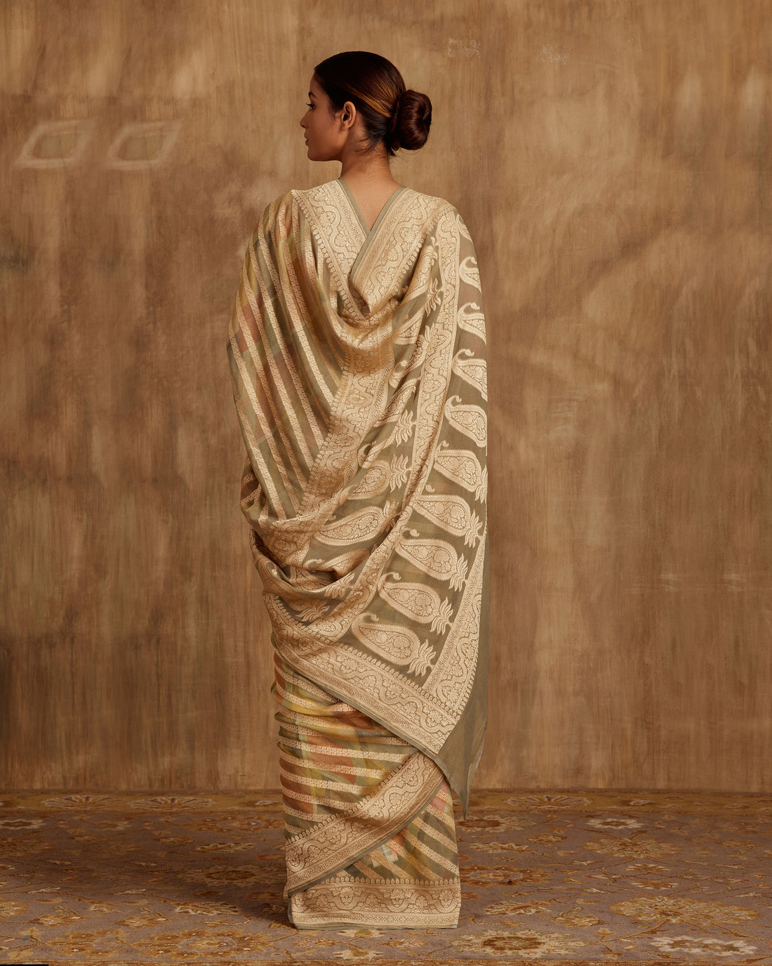 Nitya Stripe Weave Saree Georgette