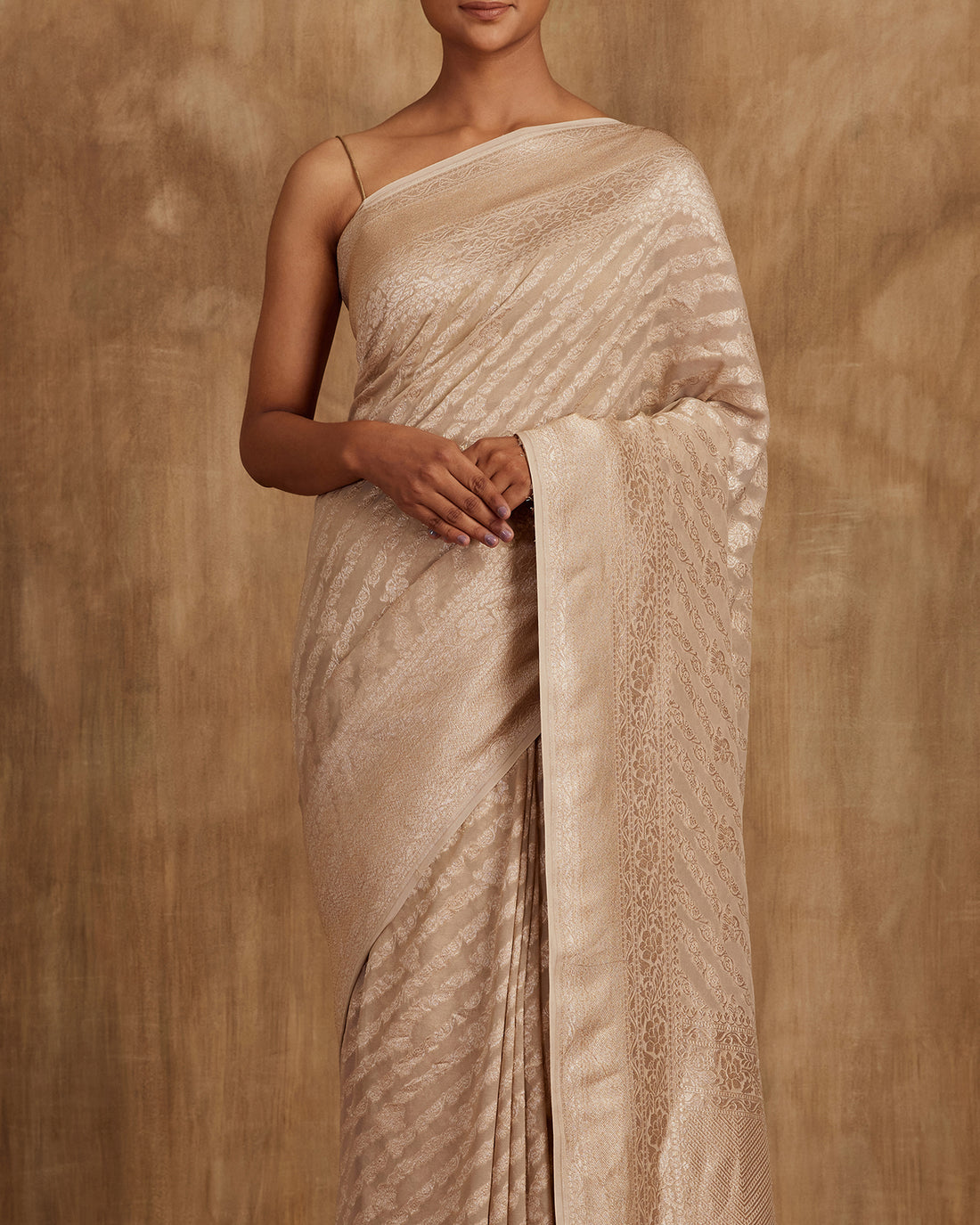 Nitya Stripe Weave Saree Georgette