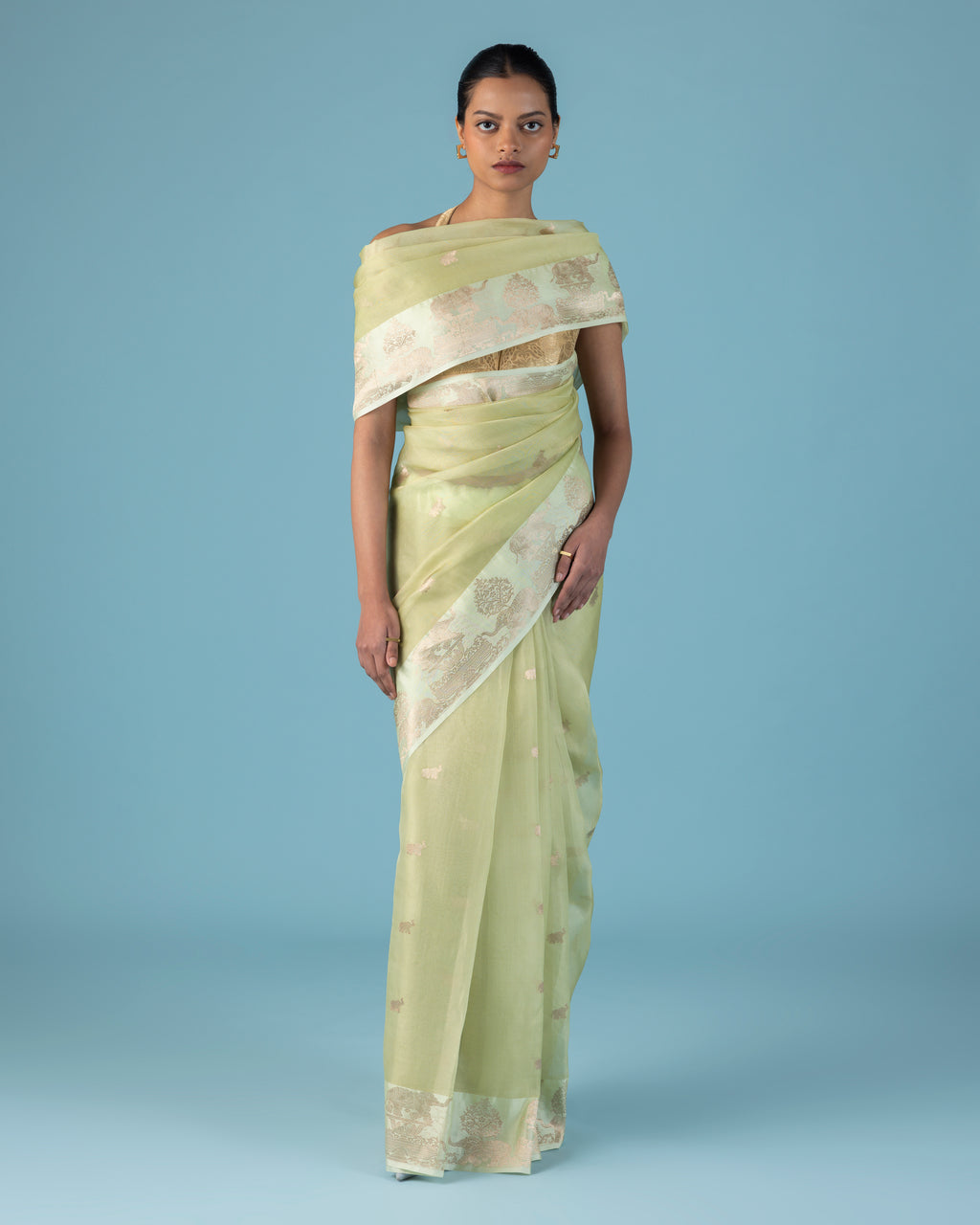Celadon Satin-Edged Organza