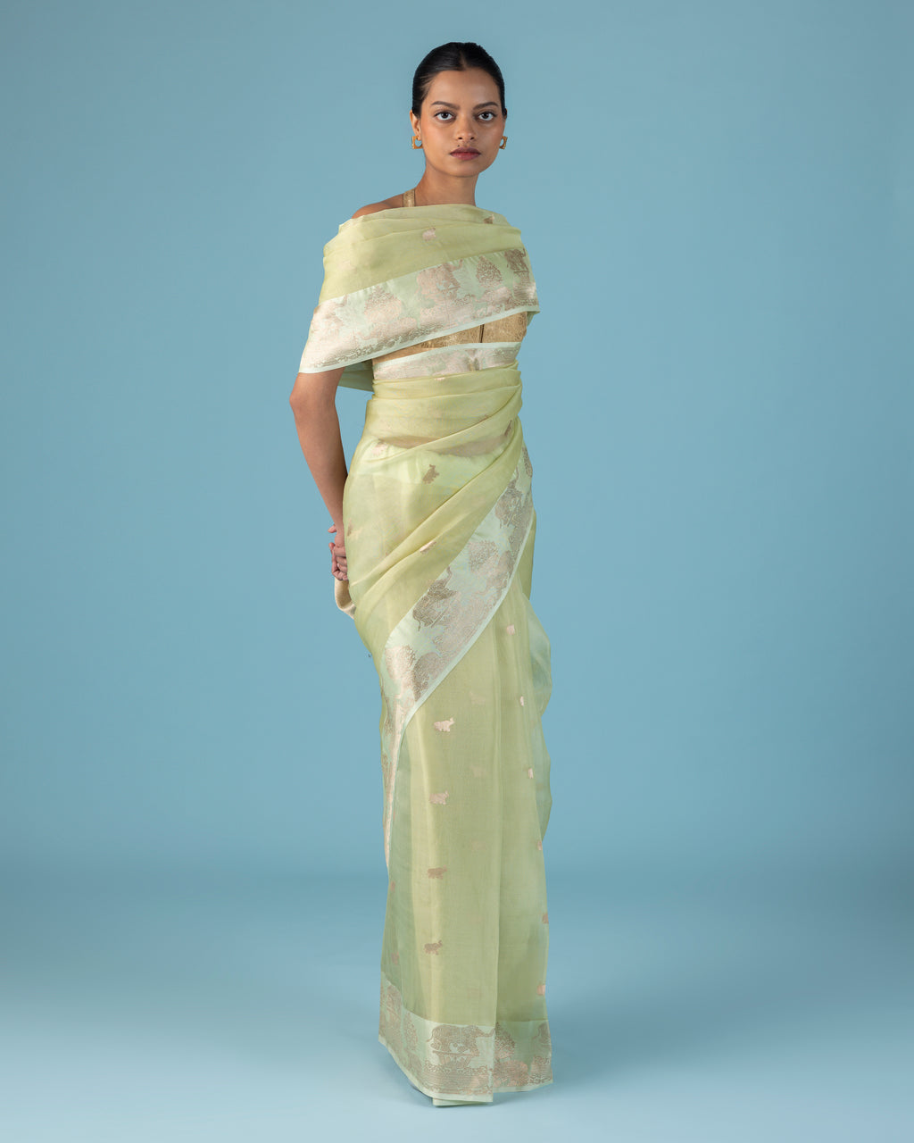 Celadon Satin-Edged Organza