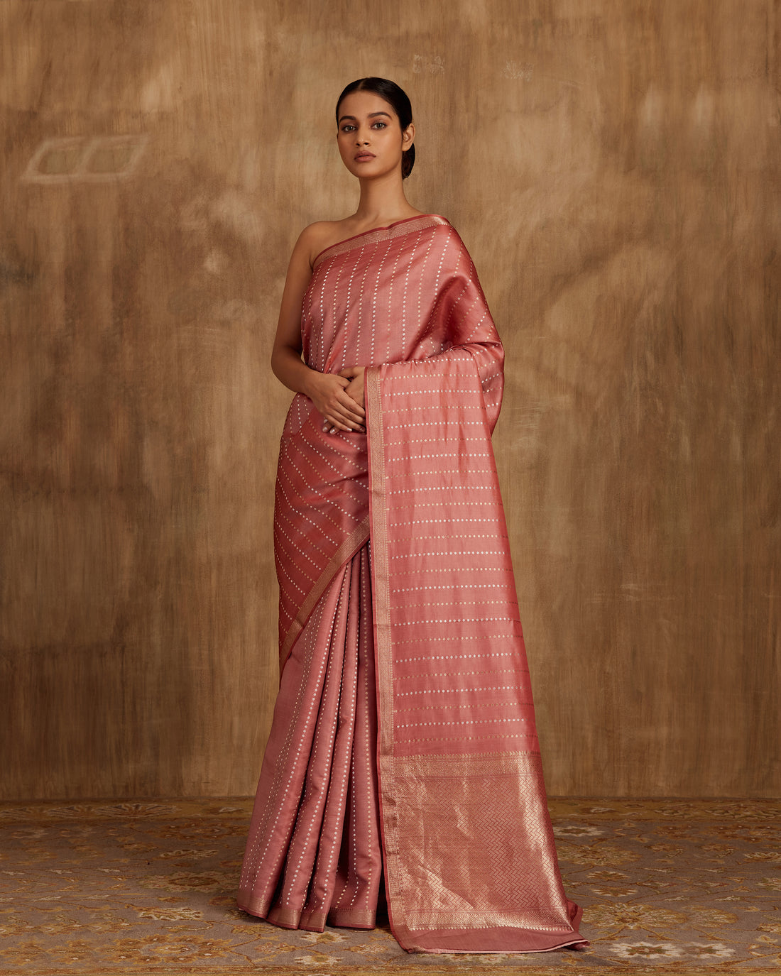 Nitya Stripe Weave Saree  Satin
