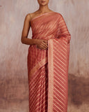 Nitya Diagonal Stripe Saree Kora