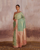 Nitya Zig-Zag Pattern Stripe Saree  Tissue
